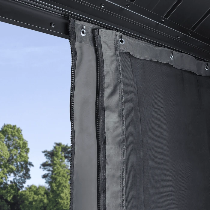 Sojag 12x12 Ft. Grey Curtains For Monaco/Messina/Mykonos/Marsala Gazebos 3 Sojag 12x12 Ft. Grey Curtains For Monaco/Messina/Mykonos/Marsala Gazebos - Image 3