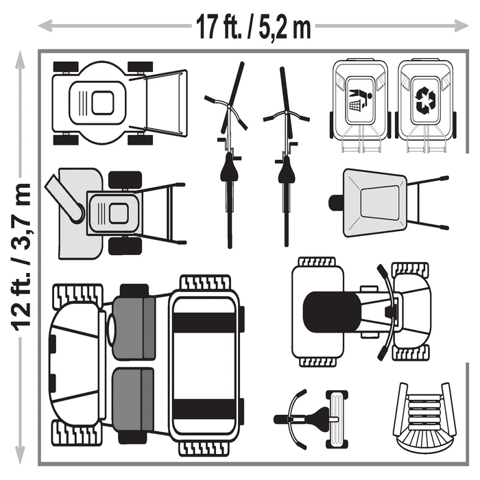 Arrow Classic Metal Shed, 12 X 17, Flute Grey 6 Arrow Classic Metal Shed, 12 X 17, Flute Grey - Image 6
