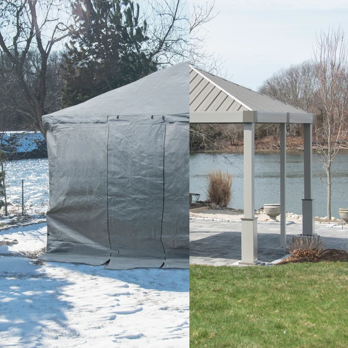 Universal Winter Gazebo Cover, 10 Ft. X 12 Ft. Grey 1 Universal Winter Gazebo Cover, 10 Ft. X 12 Ft. Grey