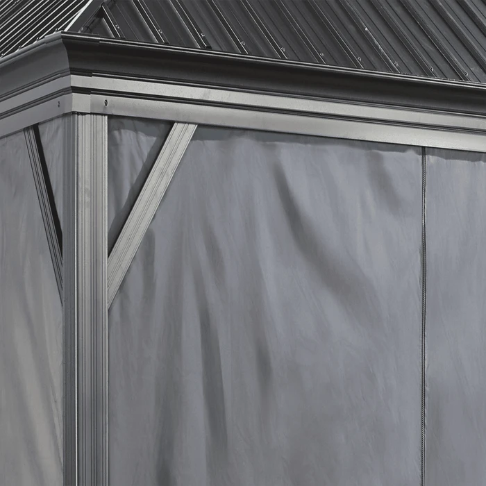 Sojag 12x14 Ft. Grey Curtains For Monaco/Messina/Mykonos Gazebos 3 Sojag 12x14 Ft. Grey Curtains For Monaco/Messina/Mykonos Gazebos - Image 3