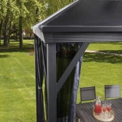 Verona Hardtop Gazebo, 10 Ft. X 10 Ft. Dark Gray 7 Verona Hardtop Gazebo, 10 Ft. X 10 Ft. Dark Gray -ShelterLogic || Arrow Shop verona grey detail image 01