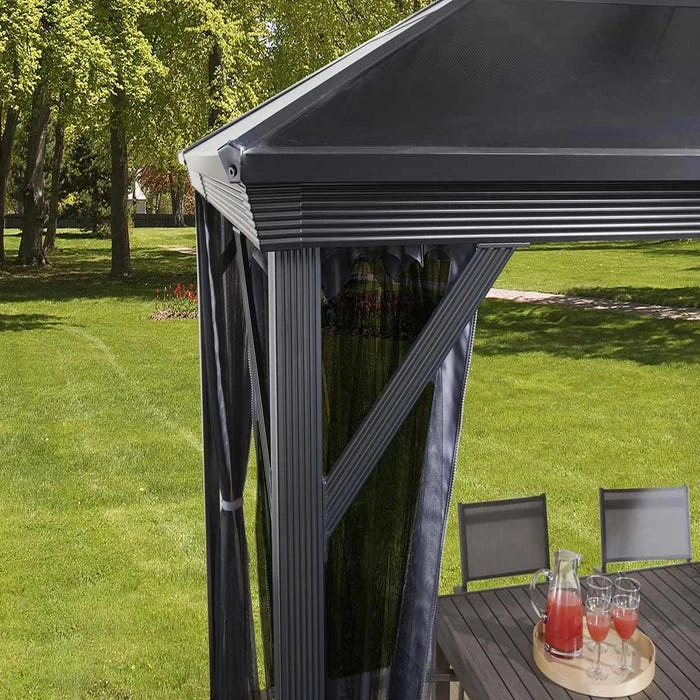 Verona Hardtop Gazebo, 10 Ft. X 10 Ft. Dark Gray 3 Verona Hardtop Gazebo, 10 Ft. X 10 Ft. Dark Gray - Image 3