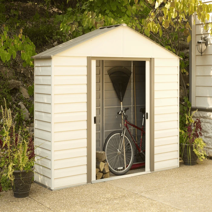 MILFORD VYNIL AND STEEL BIKE STORAGE SHED 10X2 2 MILFORD VYNIL AND STEEL BIKE STORAGE SHED 10X2 - Image 2