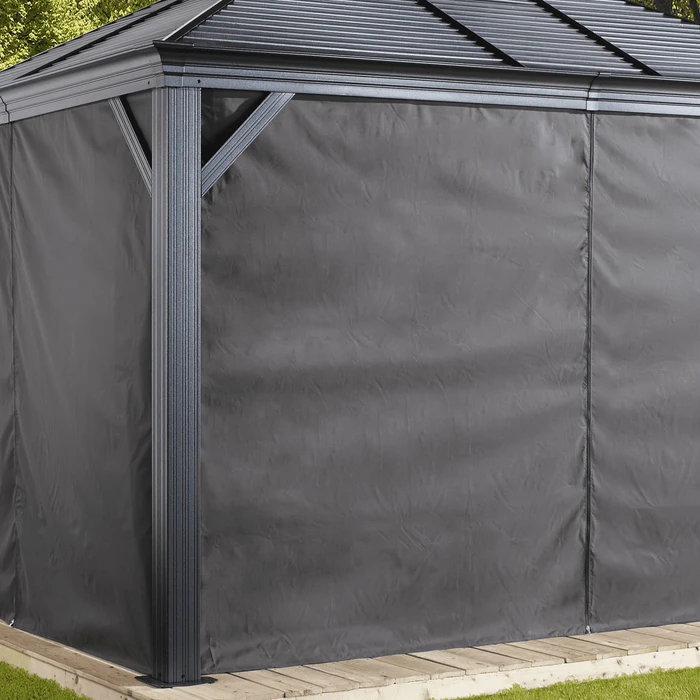 Sojag 12x12 Ft. Grey Curtains For Monaco/Messina/Mykonos/Marsala Gazebos 2 Sojag 12x12 Ft. Grey Curtains For Monaco/Messina/Mykonos/Marsala Gazebos - Image 2