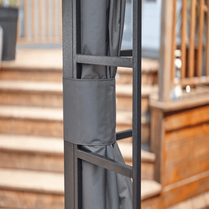 Turia Grey Polyester Curtains 10 Ft. X 12 Ft. 4 Turia Grey Polyester Curtains 10 Ft. X 12 Ft. - Image 4