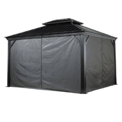 Sojag 12x14 Ft. Grey Curtains For Monaco/Messina/Mykonos Gazebos