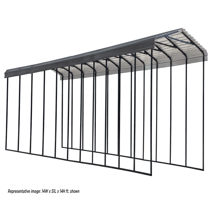 Arrow RV Carport, 14 Ft. X 96 Ft. X 14 Ft. Charcoal 1 Arrow RV Carport, 14 Ft. X 96 Ft. X 14 Ft. Charcoal