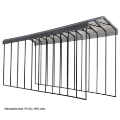 Arrow RV Carport, 14 Ft. X 56 Ft. X 14 Ft. Charcoal