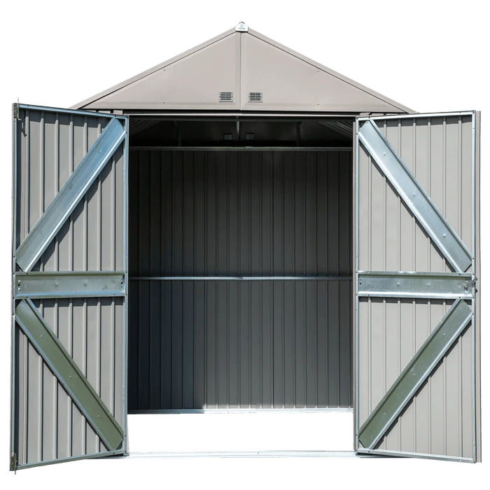 Arrow Elite Shed 8x6 Ft. Cool Grey Metal Shed 4 Arrow Elite Shed 8x6 Ft. Cool Grey Metal Shed - Image 4