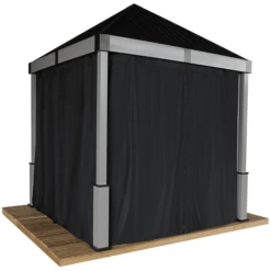 Lena Black Spun Polyester Curtains 12 Ft. X 12 Ft. -ShelterLogic || Arrow Shop zz2tefspfg2bm3rxoh5i